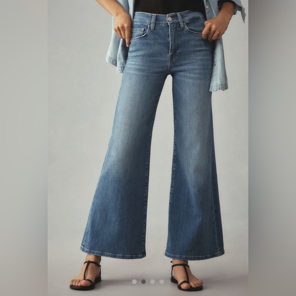 FRAME Le Slim High-Rise Palazzo Jeans